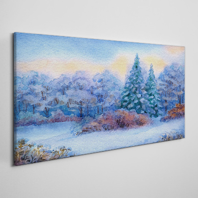 Obraz Canvas Zimowy krajobraz w pastelowych barwach