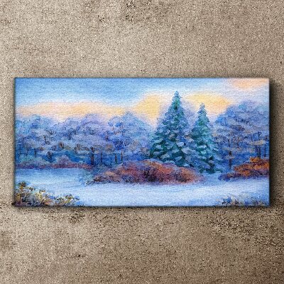 Obraz Canvas Zimowy krajobraz w pastelowych barwach