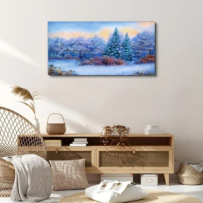 Obraz Canvas Zimowy krajobraz w pastelowych barwach