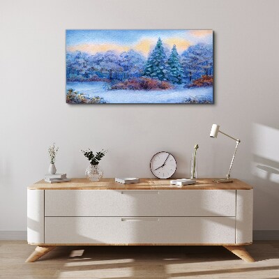 Obraz Canvas Zimowy krajobraz w pastelowych barwach