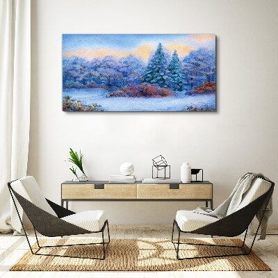 Obraz Canvas Zimowy krajobraz w pastelowych barwach