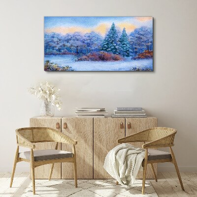 Obraz Canvas Zimowy krajobraz w pastelowych barwach