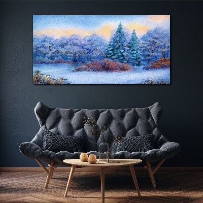 Obraz Canvas Zimowy krajobraz w pastelowych barwach