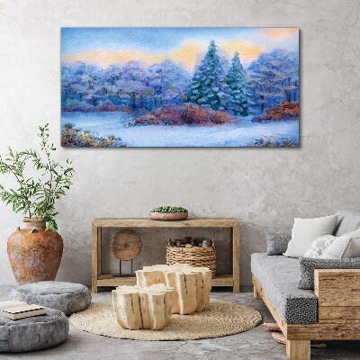 Obraz Canvas Zimowy krajobraz w pastelowych barwach