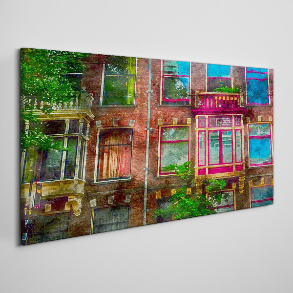 Obraz Canvas Kolorowe fasady amsterdamskich kamienic