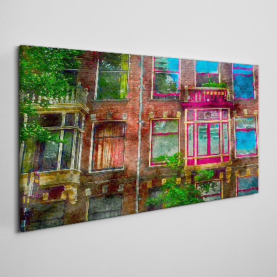 Obraz Canvas Kolorowe fasady amsterdamskich kamienic