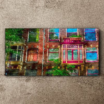 Obraz Canvas Kolorowe fasady amsterdamskich kamienic