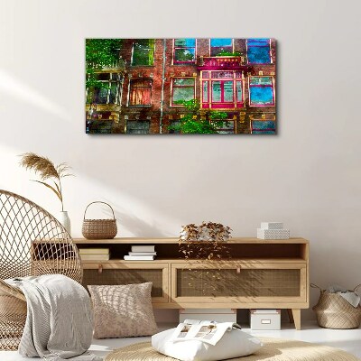 Obraz Canvas Kolorowe fasady amsterdamskich kamienic