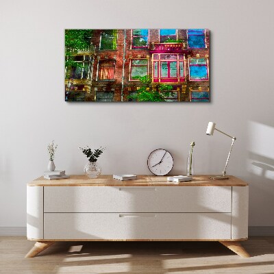 Obraz Canvas Kolorowe fasady amsterdamskich kamienic