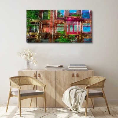 Obraz Canvas Kolorowe fasady amsterdamskich kamienic
