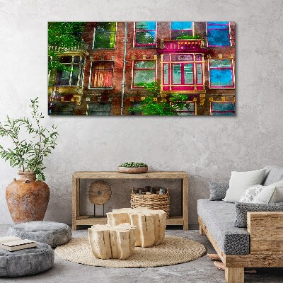 Obraz Canvas Kolorowe fasady amsterdamskich kamienic