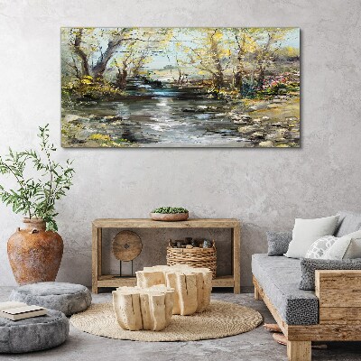 Obraz na Płótnie Abstrakcja Drzewa Rzeka