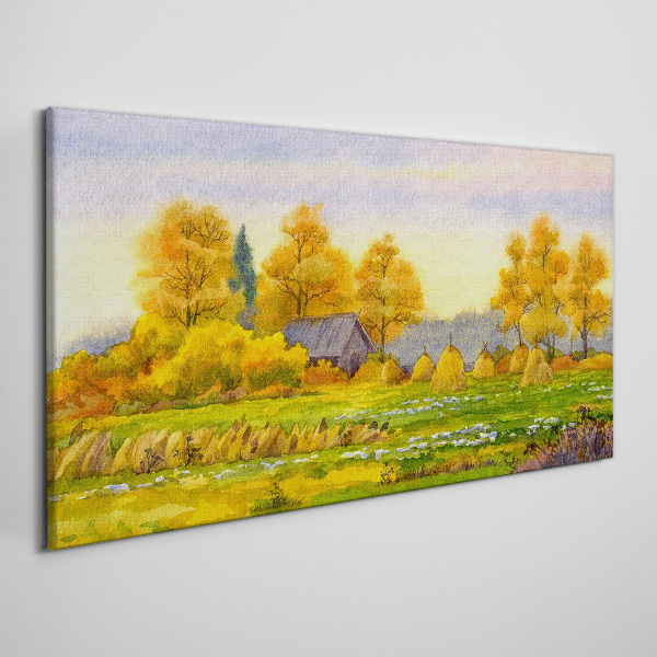 Obraz Canvas Malarstwo jesień wieś