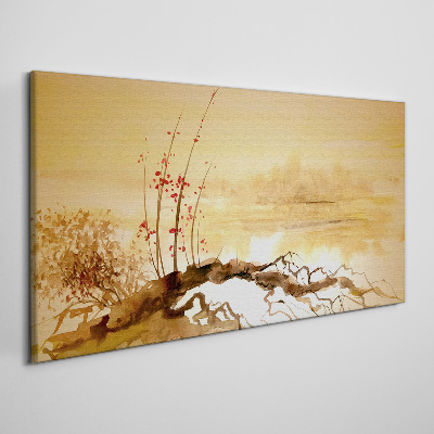 Obraz Canvas Złote odcienie nad brzegiem wody