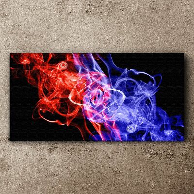 Obraz Canvas Tańczące dymy w czerwieni i błękicie