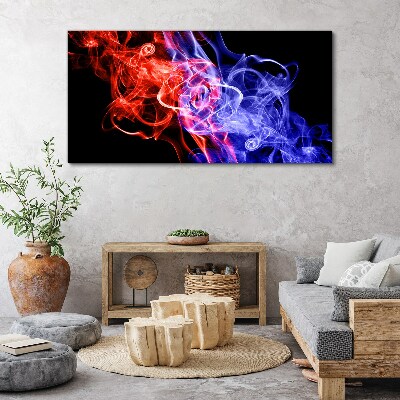 Obraz Canvas Tańczące dymy w czerwieni i błękicie