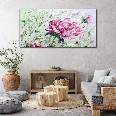 Obraz Canvas Malarstwo kwiaty piwonie