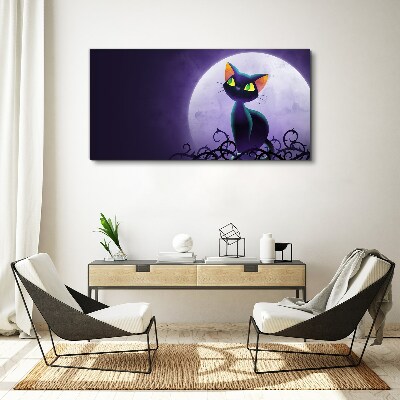 Obraz Canvas zwierzę kot księżyc