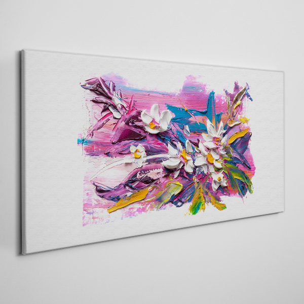 Obraz Canvas Kolorowe Kwiaty w Abstrakcyjnej Kompozycji
