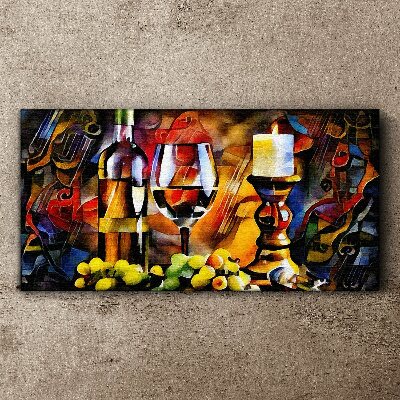 Obraz Canvas Wieczór z winem i owocami