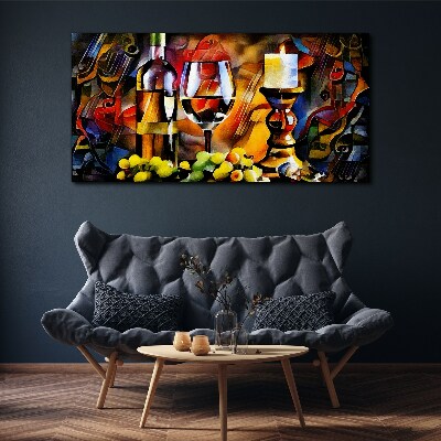 Obraz Canvas Wieczór z winem i owocami