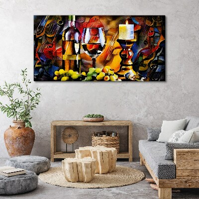 Obraz Canvas Wieczór z winem i owocami