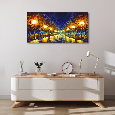 Obraz Canvas Wieczorna aleja z lampami