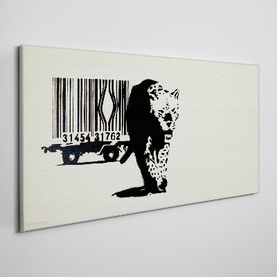 Obraz na Płótnie Kod kreskowy leopard Banksy