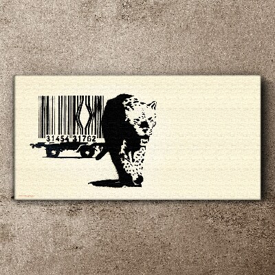 Obraz na Płótnie Kod kreskowy leopard Banksy