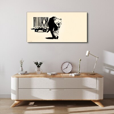 Obraz na Płótnie Kod kreskowy leopard Banksy