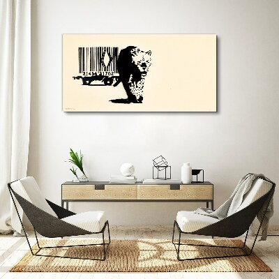 Obraz na Płótnie Kod kreskowy leopard Banksy