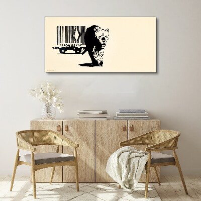 Obraz na Płótnie Kod kreskowy leopard Banksy