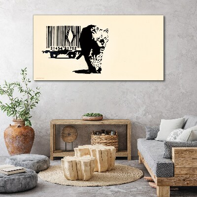 Obraz na Płótnie Kod kreskowy leopard Banksy