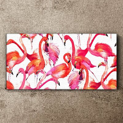 Obraz na Płótnie Różowe flamingi w tropikalnym tańcu