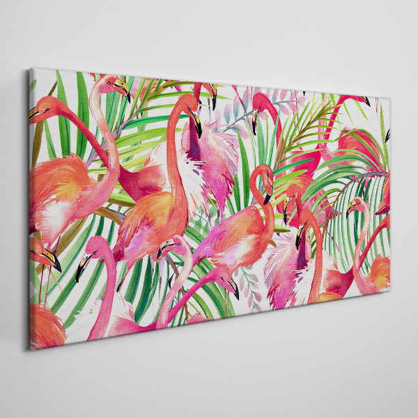 Obraz Canvas Flamingi w tropikalnym raju