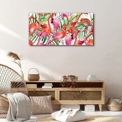 Obraz Canvas Flamingi w tropikalnym raju