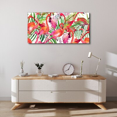 Obraz Canvas Flamingi w tropikalnym raju