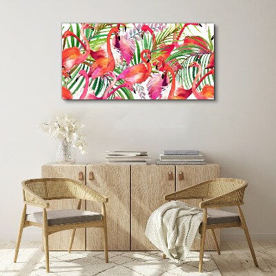 Obraz Canvas Flamingi w tropikalnym raju