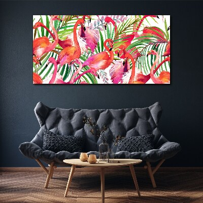 Obraz Canvas Flamingi w tropikalnym raju