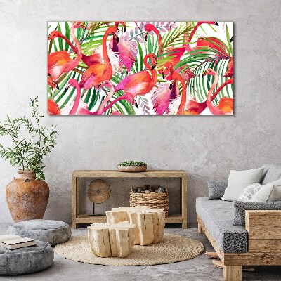 Obraz Canvas Flamingi w tropikalnym raju