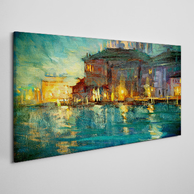 Obraz Canvas Abstrakcja Rzeka Budynki