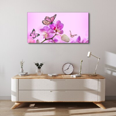 Obraz Canvas Kwiaty Natura Motyl