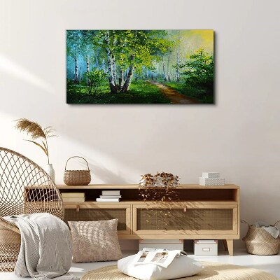 Obraz Canvas Zielony las w porannej mgle