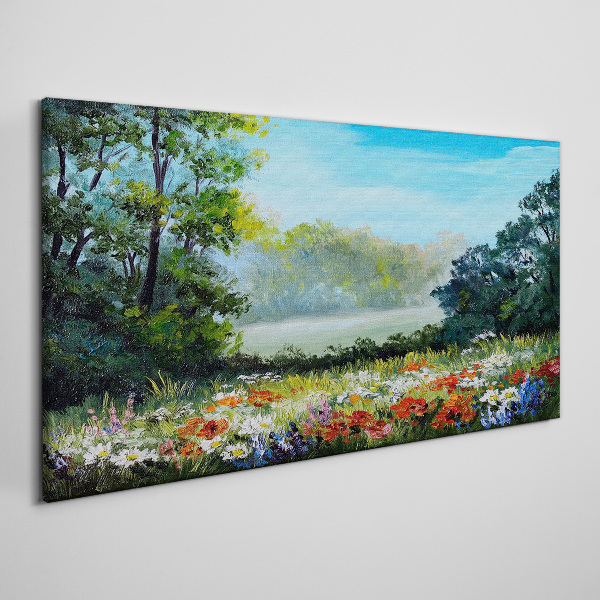 Obraz Canvas Kwiatowy pejzaż w letnim słońcu