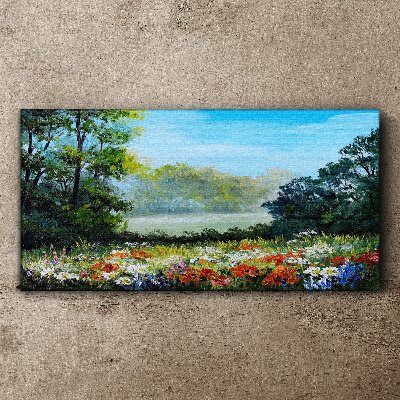 Obraz Canvas Kwiatowy pejzaż w letnim słońcu