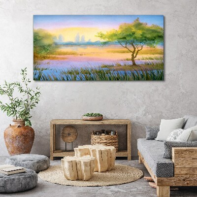Obraz Canvas Poranny spokój nad jeziorem