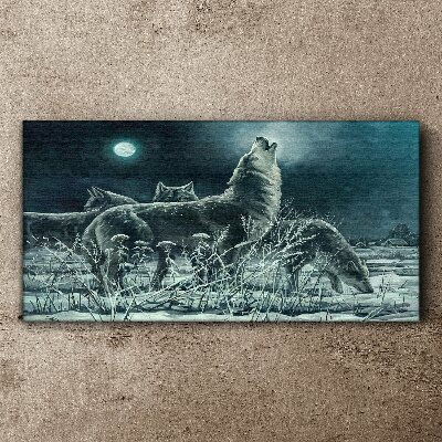 Obraz na Płótnie Malarstwo Zwierzęta Wilki