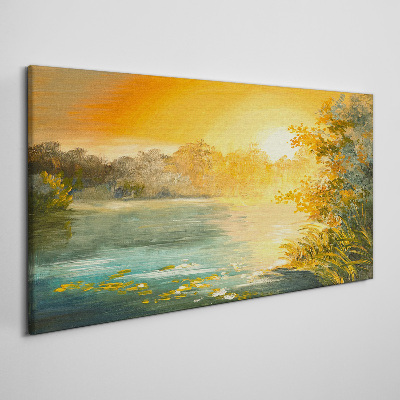 Obraz Canvas Złota godzina nad rzeką
