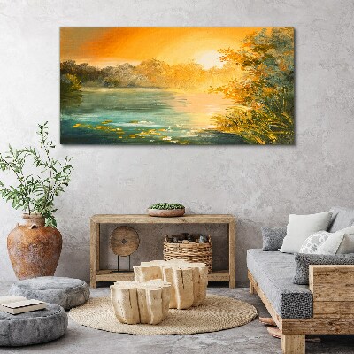 Obraz Canvas Złota godzina nad rzeką
