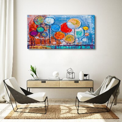 Obraz Canvas Kolorowe drzewa w wietrze
